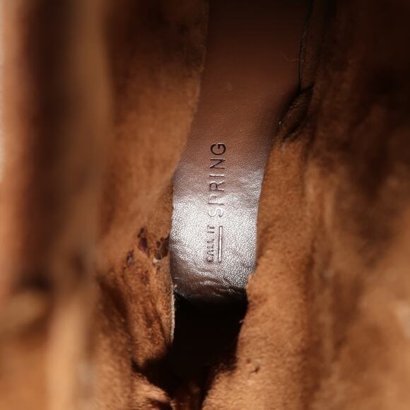 Call It Spring Shoes Womens 7.5 Booties Western Pull On Fashion Brown Block Heel - Picture 9 of 14